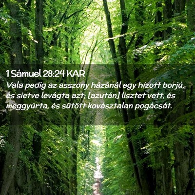 Picture 02 - 1 Sámuel 28:24 KAR - Vala pedig az asszony házánál egy hízott - Bible Verse Picture