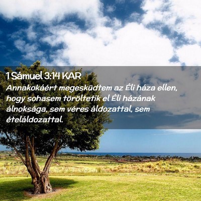 Picture 02 - 1 Sámuel 3:14 KAR - Annakokáért megesküdtem az Éli háza ellen, - Bible Verse Picture
