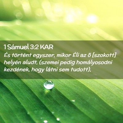 Picture 02 - 1 Sámuel 3:2 KAR - És történt egyszer, mikor Éli az õ [szokott] - Bible Verse Picture