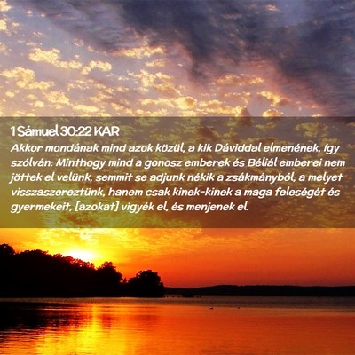 Picture 02 - 1 Sámuel 30:22 KAR - Akkor mondának mind azok közül, a kik - Bible Verse Picture