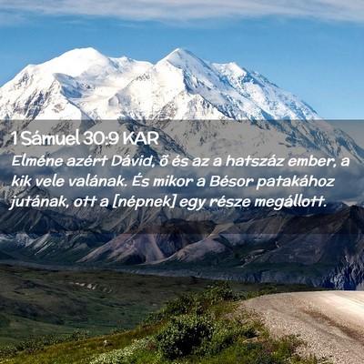 Picture 02 - 1 Sámuel 30:9 KAR - Elméne azért Dávid, õ és az a hatszáz - Bible Verse Picture