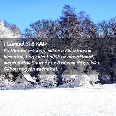 Picture 02 - 1 Sámuel 31:8 KAR - És történt másnap, mikor a Filiszteusok - Bible Verse Picture