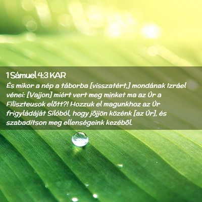Picture 02 - 1 Sámuel 4:3 KAR - És mikor a nép a táborba [visszatért,] - Bible Verse Picture