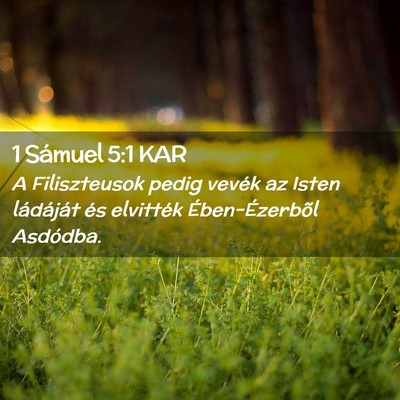 Picture 02 - 1 Sámuel 5:1 KAR - A Filiszteusok pedig vevék az Isten ládáját - Bible Verse Picture