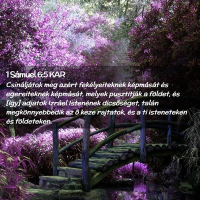 Picture 02 - 1 Sámuel 6:5 KAR - Csináljátok meg azért fekélyeiteknek - Bible Verse Picture