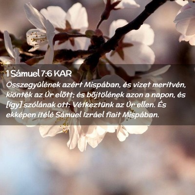 Picture 02 - 1 Sámuel 7:6 KAR - Összegyûlének azért Mispában, és vizet - Bible Verse Picture