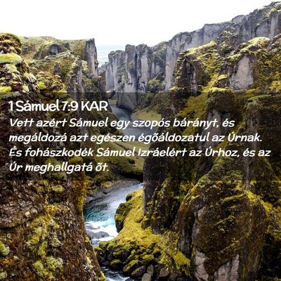 Picture 02 - 1 Sámuel 7:9 KAR - Vett azért Sámuel egy szopós bárányt, és - Bible Verse Picture