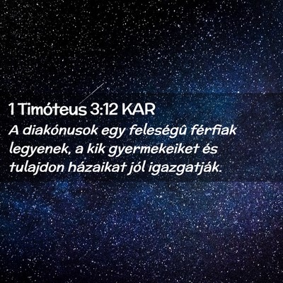 Picture 02 - 1 Timóteus 3:12 KAR - A diakónusok egy feleségû férfiak legyenek, a - Bible Verse Picture