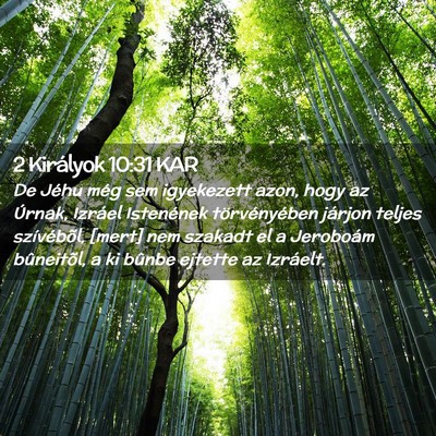 Picture 02 - 2 Királyok 10:31 KAR - De Jéhu még sem igyekezett azon, hogy az - Bible Verse Picture