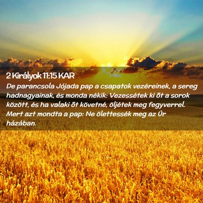 Picture 02 - 2 Királyok 11:15 KAR - De parancsola Jójada pap a csapatok vezéreinek, - Bible Verse Picture