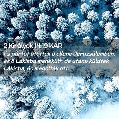 Picture 02 - 2 Királyok 14:19 KAR - És pártot ütöttek õ ellene Jeruzsálemben, - Bible Verse Picture
