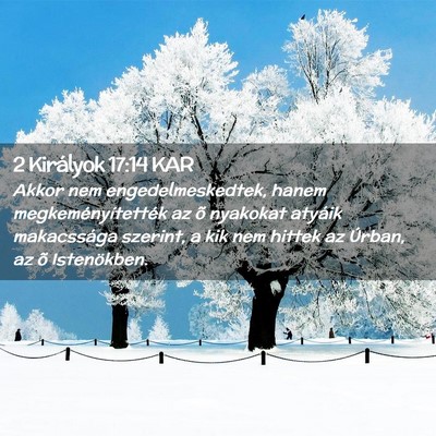 Picture 02 - 2 Királyok 17:14 KAR - Akkor nem engedelmeskedtek, hanem - Bible Verse Picture
