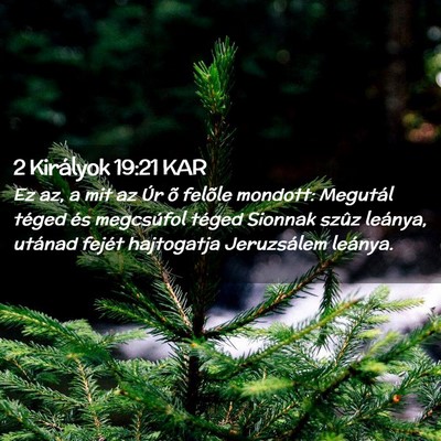 Picture 02 - 2 Királyok 19:21 KAR - Ez az, a mit az Úr õ felõle mondott: Megutál - Bible Verse Picture