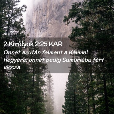 Picture 02 - 2 Királyok 2:25 KAR - Onnét azután felment a Kármel hegyére; onnét - Bible Verse Picture