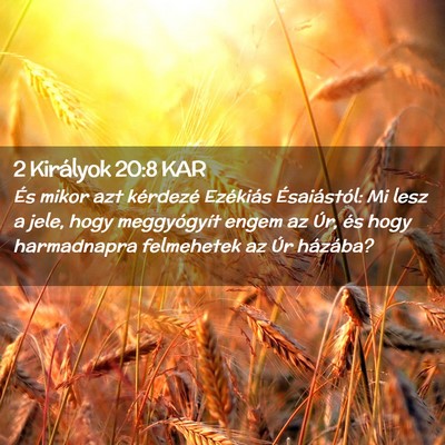 Picture 02 - 2 Királyok 20:8 KAR - És mikor azt kérdezé Ezékiás Ésaiástól: - Bible Verse Picture