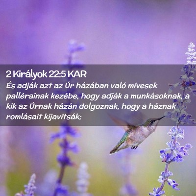 Picture 02 - 2 Királyok 22:5 KAR - És adják azt az Úr házában való mívesek - Bible Verse Picture