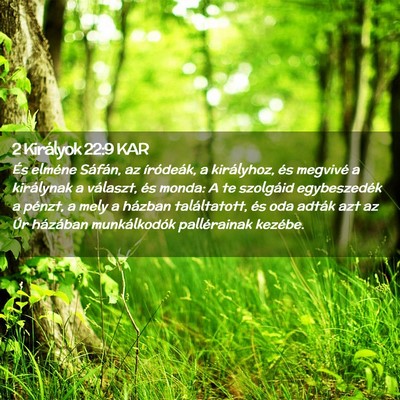 Picture 02 - 2 Királyok 22:9 KAR - És elméne Sáfán, az íródeák, a királyhoz, - Bible Verse Picture