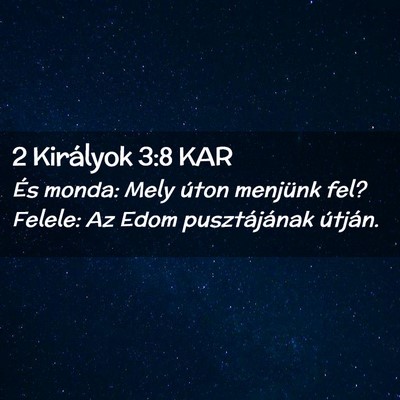 Picture 02 - 2 Királyok 3:8 KAR - És monda: Mely úton menjünk fel? Felele: Az - Bible Verse Picture