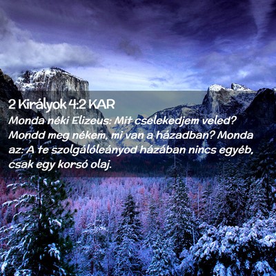 Picture 02 - 2 Királyok 4:2 KAR - Monda néki Elizeus: Mit cselekedjem veled? Mondd - Bible Verse Picture