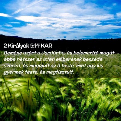 Picture 02 - 2 Királyok 5:14 KAR - Beméne azért a Jordánba, és belemeríté - Bible Verse Picture