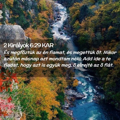 Picture 02 - 2 Királyok 6:29 KAR - És megfõztük az én fiamat, és megettük õt. - Bible Verse Picture