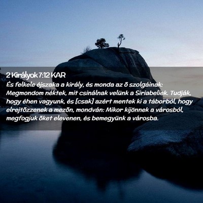 Picture 02 - 2 Királyok 7:12 KAR - És felkele éjszaka a király, és monda az õ - Bible Verse Picture