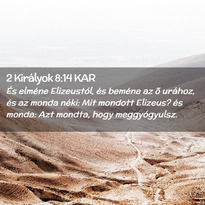 Picture 02 - 2 Királyok 8:14 KAR - És elméne Elizeustól, és beméne az õ - Bible Verse Picture