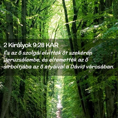 Picture 02 - 2 Királyok 9:28 KAR - És az õ szolgái elvitték õt szekéren - Bible Verse Picture