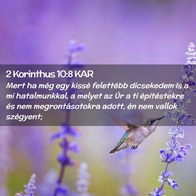Picture 02 - 2 Korinthus 10:8 KAR - Mert ha még egy kissé felettébb dicsekedem is - Bible Verse Picture
