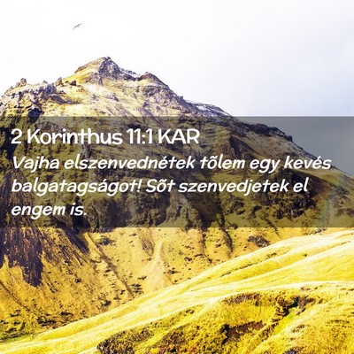 Picture 02 - 2 Korinthus 11:1 KAR - Vajha elszenvednétek tõlem egy kevés - Bible Verse Picture