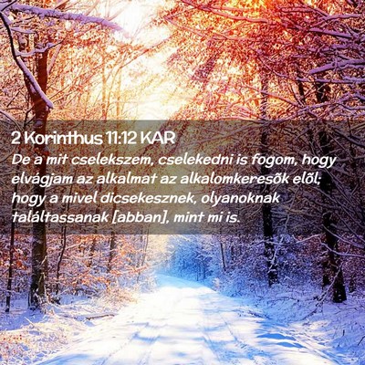 Picture 02 - 2 Korinthus 11:12 KAR - De a mit cselekszem, cselekedni is fogom, hogy - Bible Verse Picture