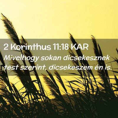 Picture 02 - 2 Korinthus 11:18 KAR - Mivelhogy sokan dicsekesznek test szerint, - Bible Verse Picture