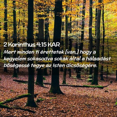 Picture 02 - 2 Korinthus 4:15 KAR - Mert minden ti érettetek [van,] hogy a kegyelem - Bible Verse Picture
