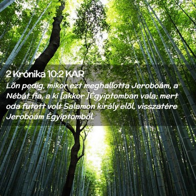 Picture 02 - 2 Krónika 10:2 KAR - Lõn pedig, mikor ezt meghallotta Jeroboám, a - Bible Verse Picture