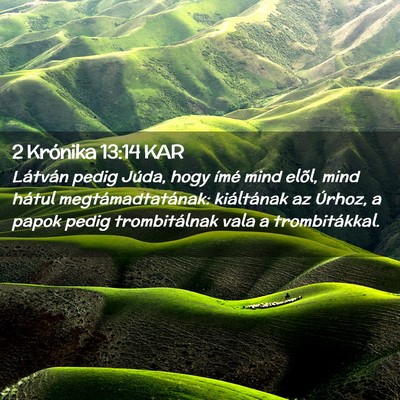 Picture 02 - 2 Krónika 13:14 KAR - Látván pedig Júda, hogy ímé mind elõl, mind - Bible Verse Picture