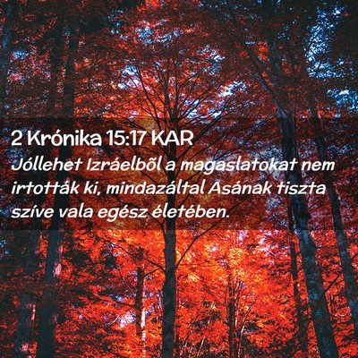 Picture 02 - 2 Krónika 15:17 KAR - Jóllehet Izráelbõl a magaslatokat nem - Bible Verse Picture