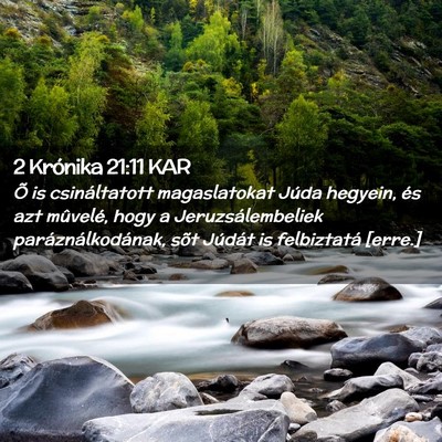 Picture 02 - 2 Krónika 21:11 KAR - Õ is csináltatott magaslatokat Júda hegyein, - Bible Verse Picture