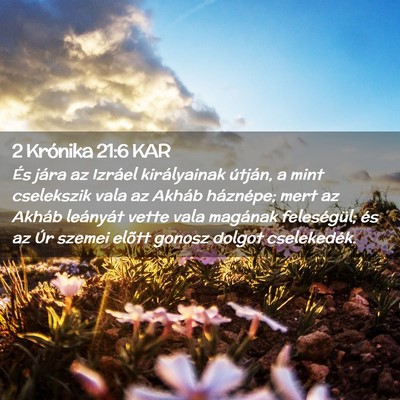 Picture 02 - 2 Krónika 21:6 KAR - És jára az Izráel királyainak útján, a mint - Bible Verse Picture
