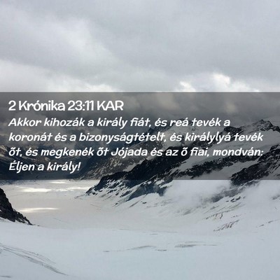Picture 02 - 2 Krónika 23:11 KAR - Akkor kihozák a király fiát, és reá tevék a - Bible Verse Picture