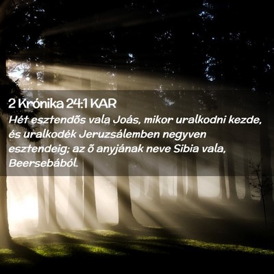 Picture 02 - 2 Krónika 24:1 KAR - Hét esztendõs vala Joás, mikor uralkodni - Bible Verse Picture