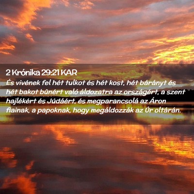 Picture 02 - 2 Krónika 29:21 KAR - És vivének fel hét tulkot és hét kost, hét - Bible Verse Picture