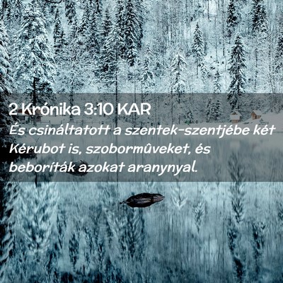 Picture 02 - 2 Krónika 3:10 KAR - És csináltatott a szentek-szentjébe két - Bible Verse Picture
