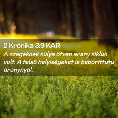 Picture 02 - 2 Krónika 3:9 KAR - A szegeknek súlya ötven arany siklus volt. A - Bible Verse Picture