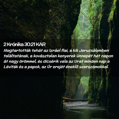 Picture 02 - 2 Krónika 30:21 KAR - Megtartották tehát az Izráel fiai, a kik - Bible Verse Picture