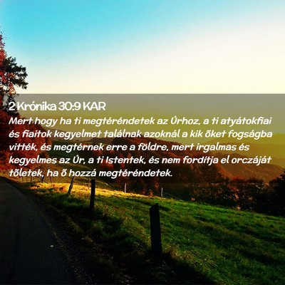 Picture 02 - 2 Krónika 30:9 KAR - Mert hogy ha ti megtéréndetek az Úrhoz, a ti - Bible Verse Picture