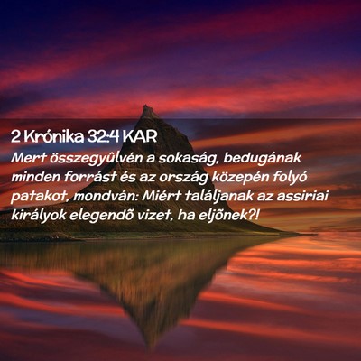 Picture 02 - 2 Krónika 32:4 KAR - Mert összegyûlvén a sokaság, bedugának - Bible Verse Picture