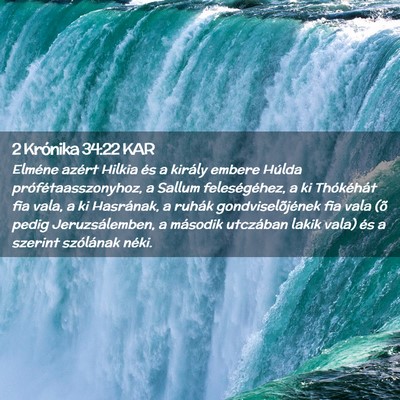Picture 02 - 2 Krónika 34:22 KAR - Elméne azért Hilkia és a király embere Húlda - Bible Verse Picture