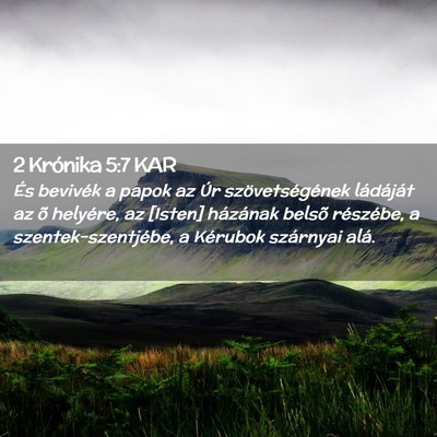 Picture 02 - 2 Krónika 5:7 KAR - És bevivék a papok az Úr szövetségének - Bible Verse Picture