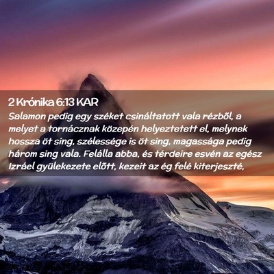Picture 02 - 2 Krónika 6:13 KAR - Salamon pedig egy széket csináltatott vala - Bible Verse Picture