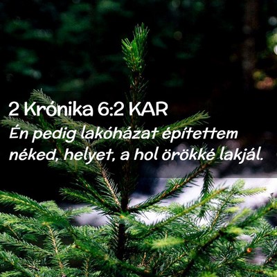 Picture 02 - 2 Krónika 6:2 KAR - Én pedig lakóházat építettem néked, helyet, - Bible Verse Picture